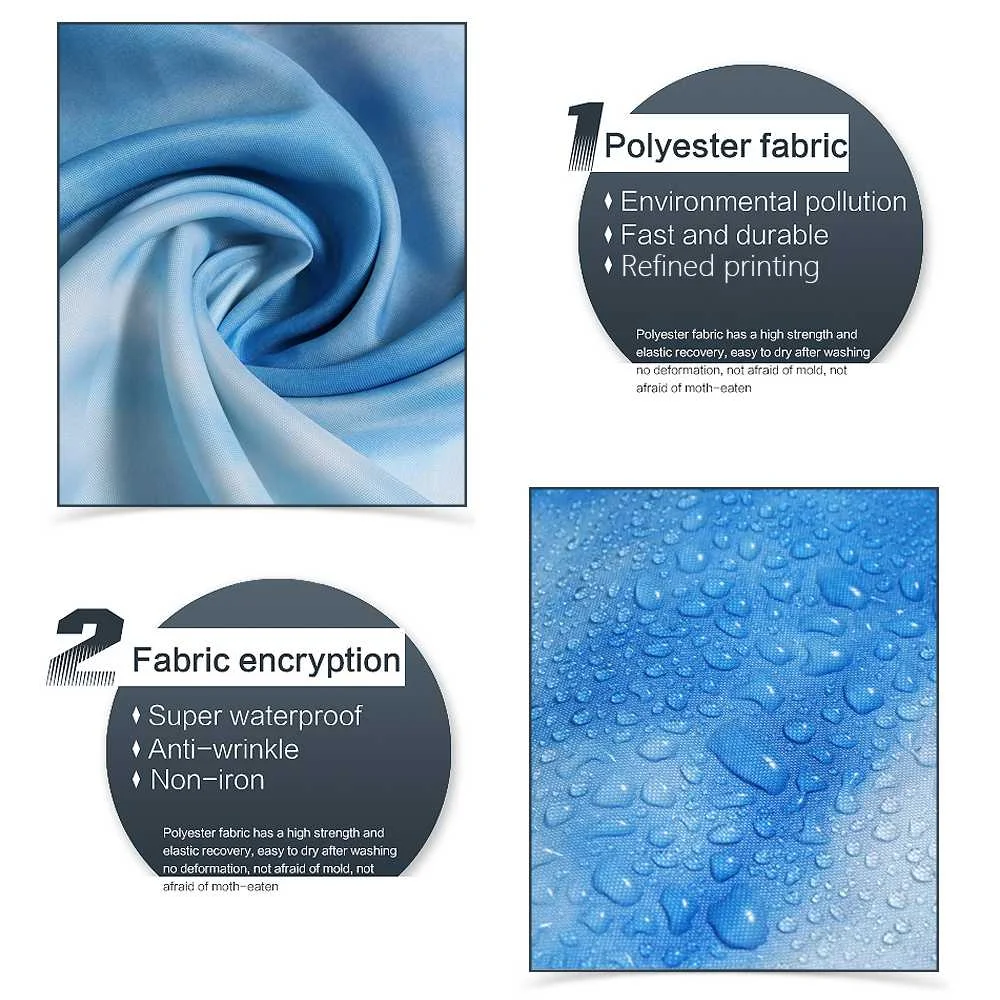 Home Decor Sunshine Seashell bathroom Shower for home Product Decoration Waterproof Sandy beach bath curtain | Дом и сад