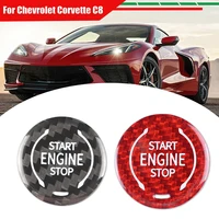 car engine start button sticker real carbon fiber trim fit for chevy chevrolet corvette c8 z51 2020 2021 2022 car accessories