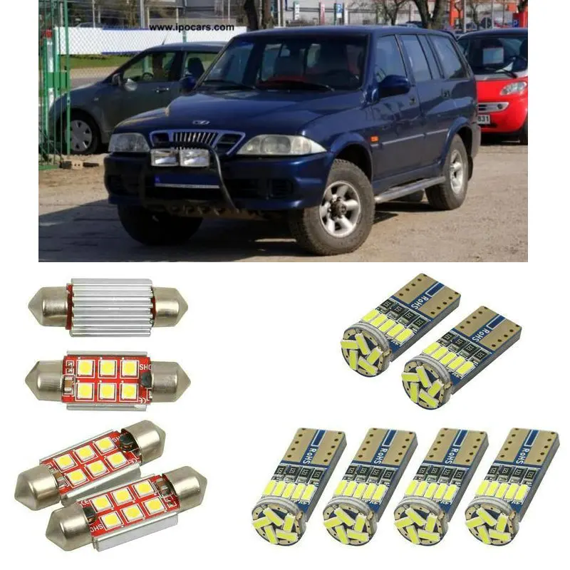 

Супер яркие Внутренние светодиодные автомобильные лампы для Daewoo musso fj закрытые купольные лампы для автомобилей
