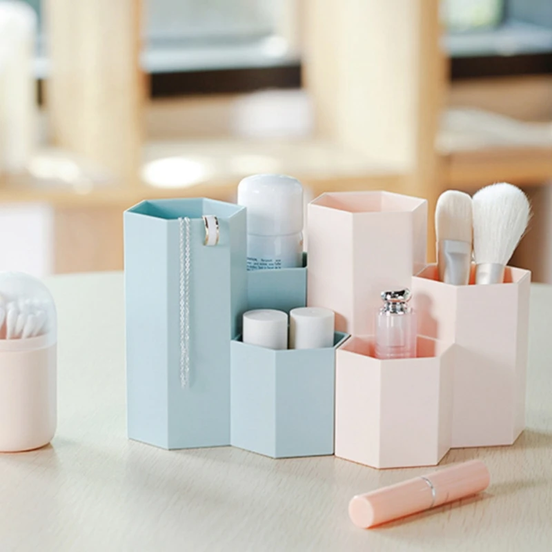 

Multi Purpose Hexagonal Splicing Pen Holder Organizer Utensil Household Desktop Small Object Storage Box Collection