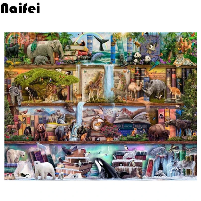 

Full Square 5D DIY Diamond Painting Crystal Diamond Embroidery cartoon Cross Stitch Animals World Needlework Decor,christmas