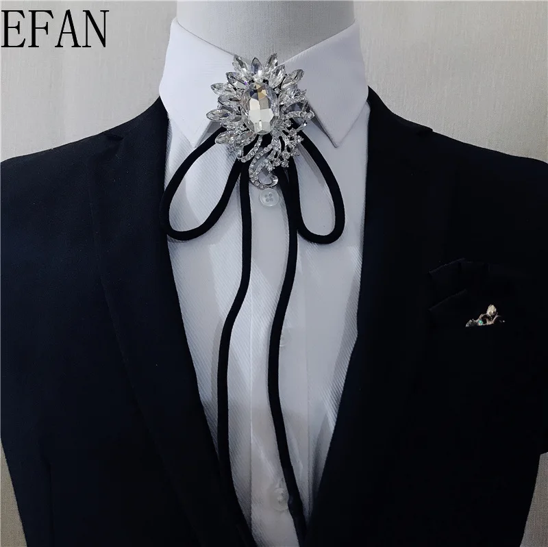 Мужской модный ковбойский галстук аксессуары для мужчин серебристый бабочка из