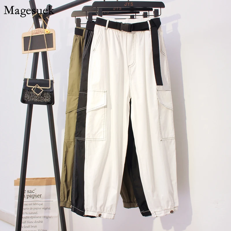 

Autumn Streetwear Cargo Pants Women New Ankle Length Pants Women Sashes Loose Female Trousers Casual Harajuku Jogger Mujer 10651