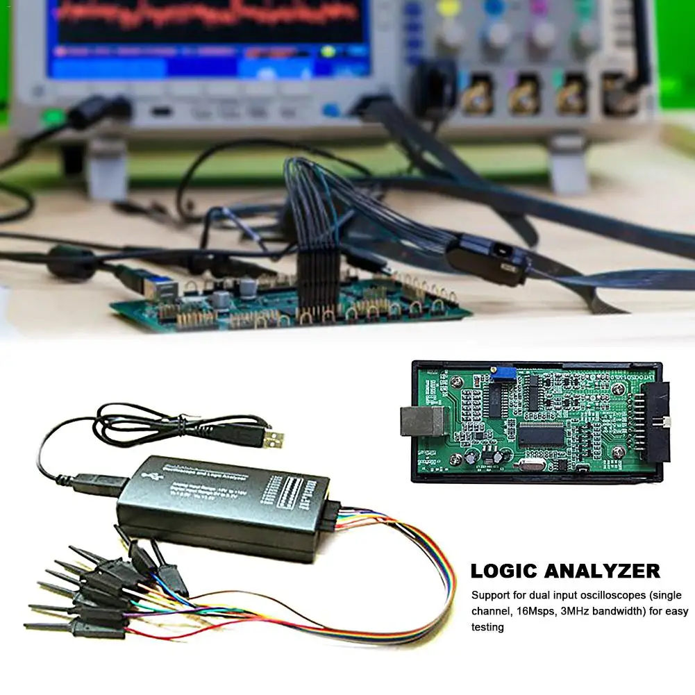 Виртуальный осциллограф I2C SPI CAN Uart LHT00SU1 логический анализатор USB соединительная