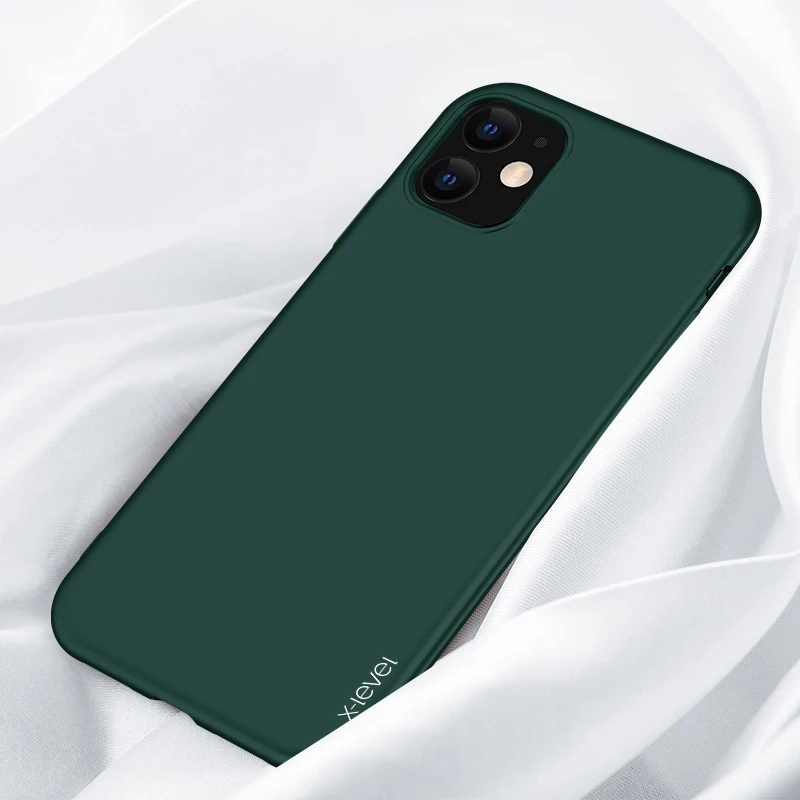 Для Iphone11 Pro Max X-level Силиконовый ТПУ чехол для телефона для Iphone 11 Pro Max 6," ультра тонкий 360 Защитный чехол на заднюю панель чехол - Цвет: Зеленый