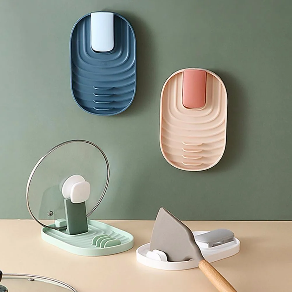 

Pot Lid Spatula Holder Racks Tools Ladle Spoon Rest Holder Utensil Multifun Organizer Storage Pad Kitchen Storage Shelf Cookware