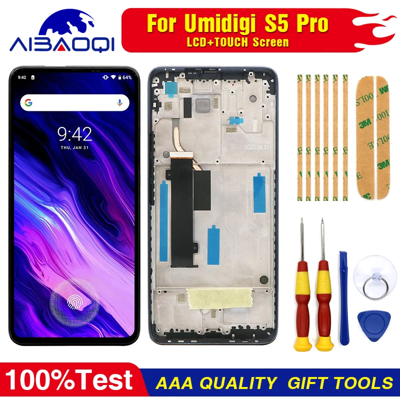 100% New Original 6.39 inch Touch Screen+2340x1080 LCD Display Assembly Replacement For UMI umidigi S5 Pro Android 10.0 Phone