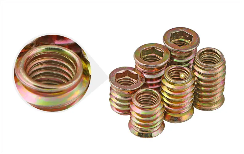 Шестигранная гайка с плоской головкой встроенные железные прямые зубцы M6 M8 M10 для