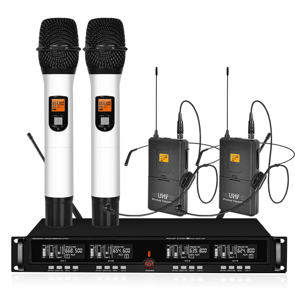 Профессиональный UHF беспроводной микрофон гарнитура ручной сценическая