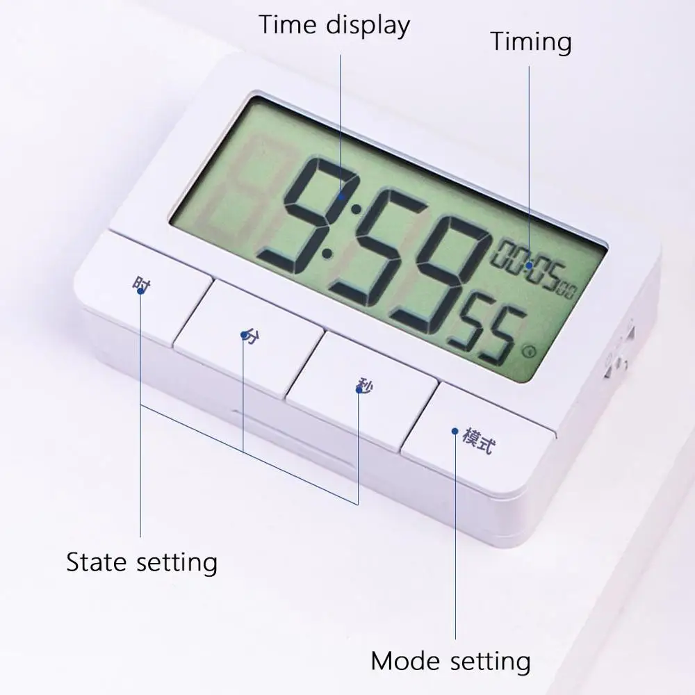 Новый многофункциональный таймер ЖК дисплей Экран часы домашний Кухня обратного