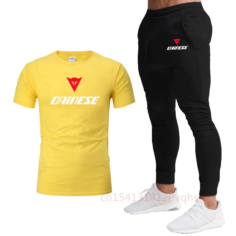 

New hot sale men's sports T-shirt + trousers 2 summer high-quality cotton T-shirts, men's sportswear, jogging suits, sports suit