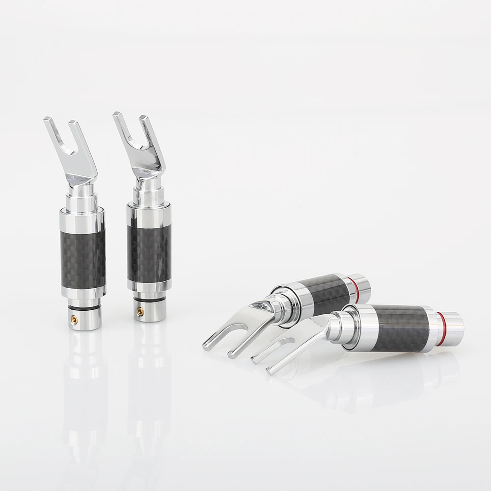 4 шт. коннектор для динамика из углеродного волокна с родиевым