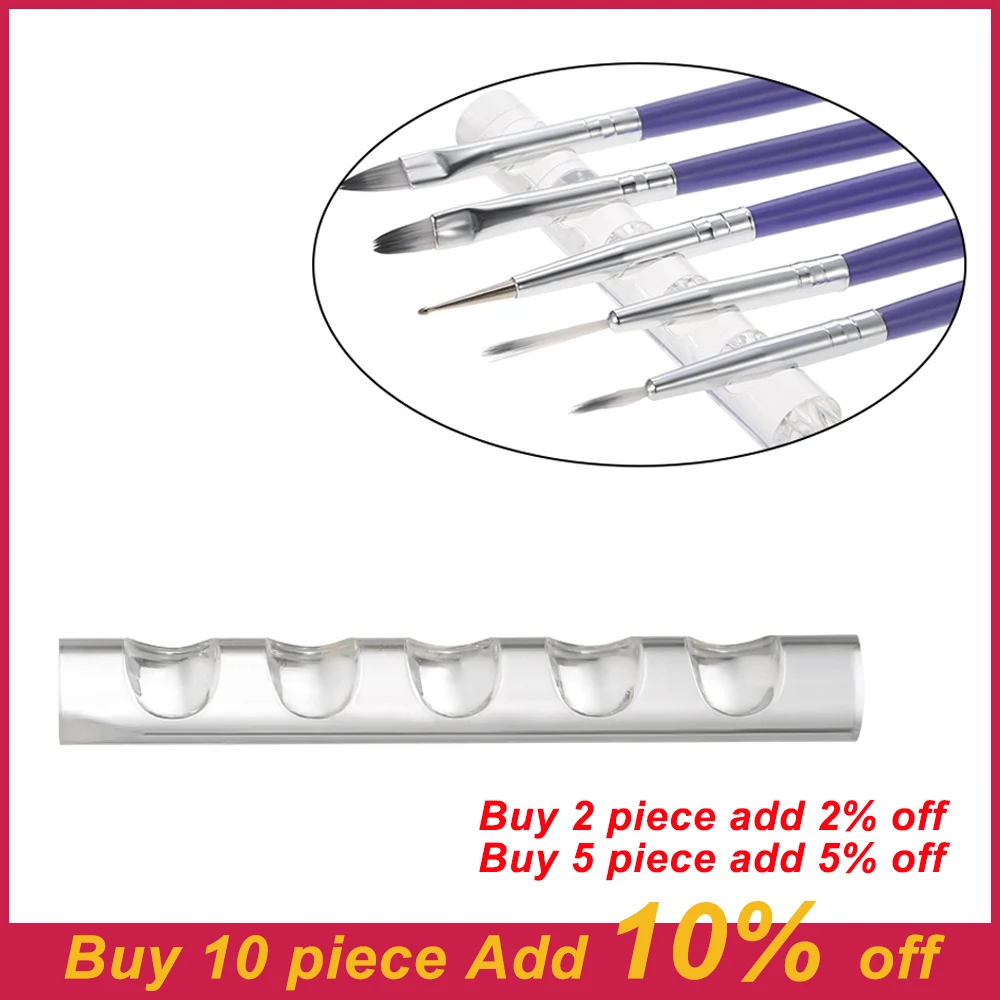 Прозрачная акриловая подставка для кистей ногтей держатель 5 ручек инструмент