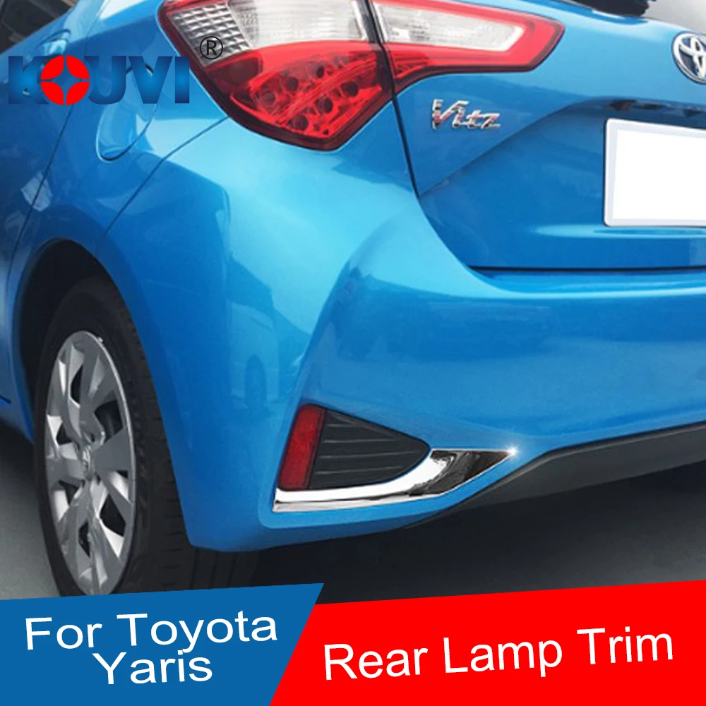 

Stainless Steel Chrome Tail Rear Fog Light Lamp Cover trim for 2017 2018 19 Toyota Yaris Vitz Car Accessories styling