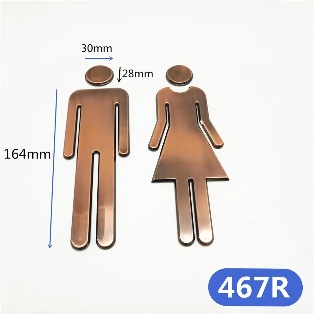 3D зеркальные наклейки из ABS смолы забавные для входной двери туалета мужчин и