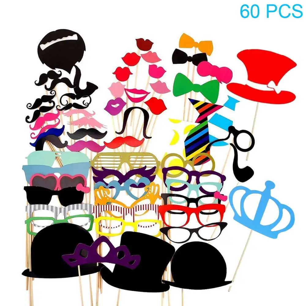 60 pcs QIFU Mr Mrs только что замужняя фотокабина Свадебная декорация свадебный душ принадлежности для вечеринки-девичника Команда Невесты на свадьбу Декор - Цвет: 60 pcs