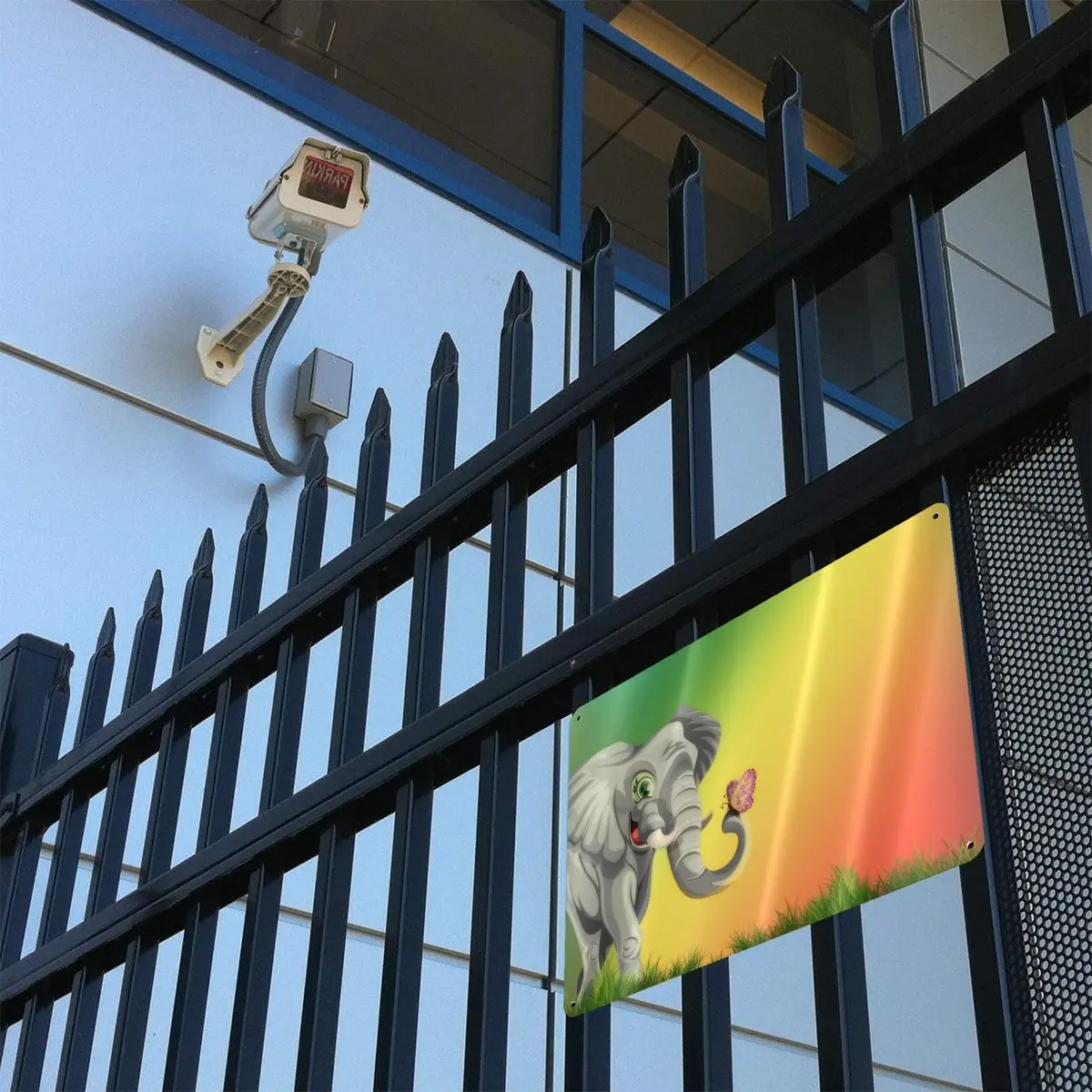 

Blanket Fox And Elephant And Balloon Sign 11.8*7.9 In One Size Metal Tin Signs For Home Decor