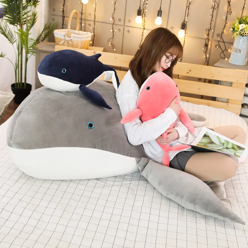 

1pc50-120CM Cartoon Super Soft Plush Toy Sea Animal Big Blue Whale Soft Toy Stuffed Animal Fish Lovely Children's birthday gift