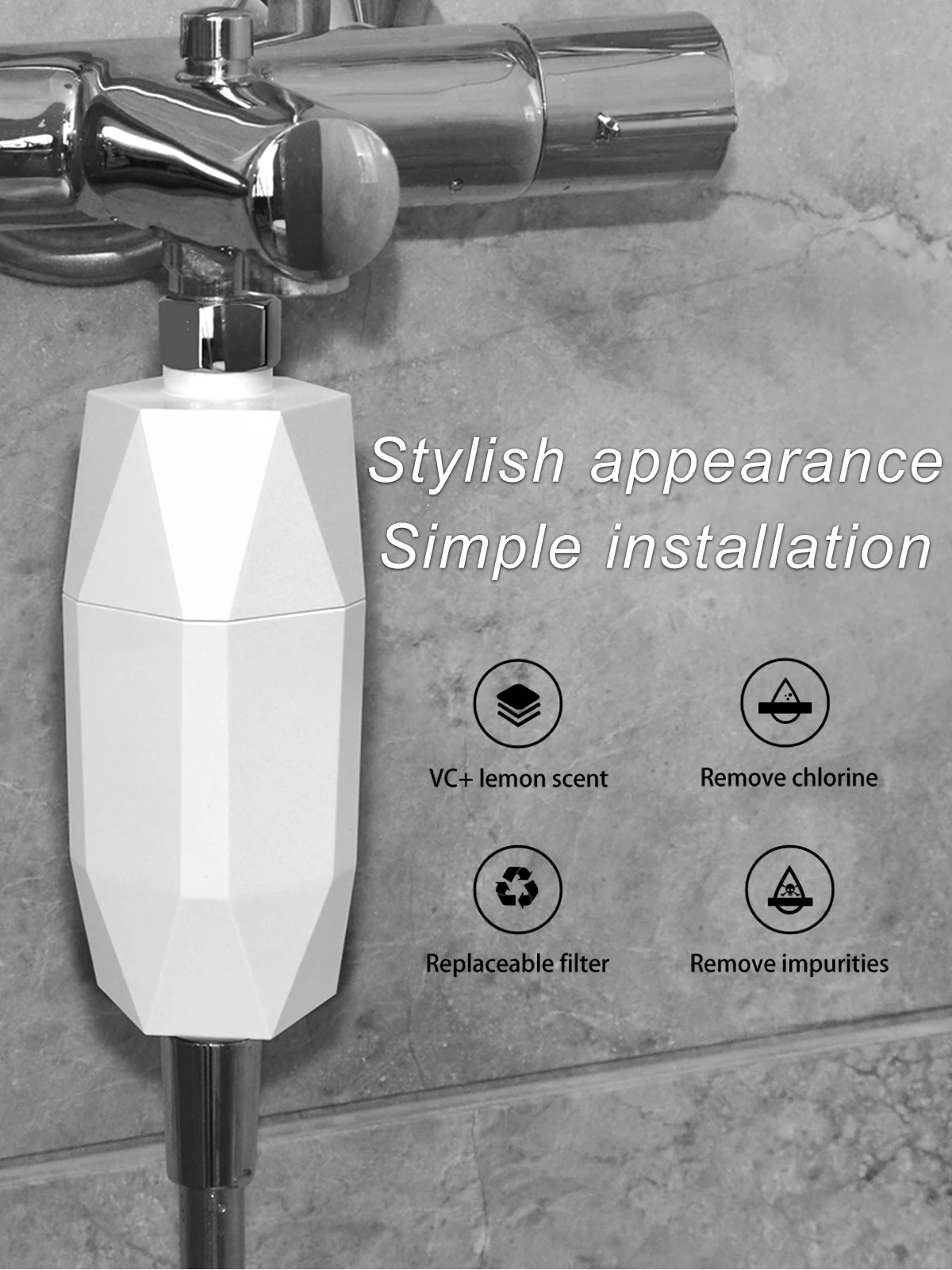 althy bathroom vitamin c shower filter water purifier lemon scent bath water softener filter chlorine help dry skinhair loss free global shipping