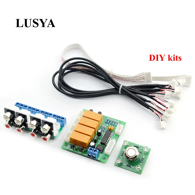 Lusya DIY Наборы и готовой реле 4 двухстороннее аудио Вход сигнала Селекторное