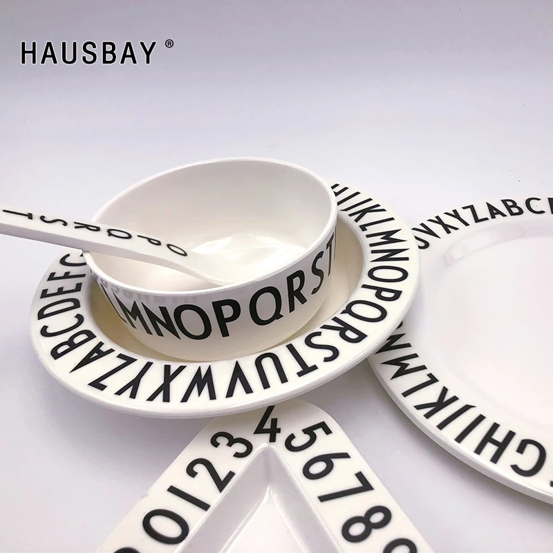 Детские технические детские блюда с защитой от падения поднос цифрами и буквами