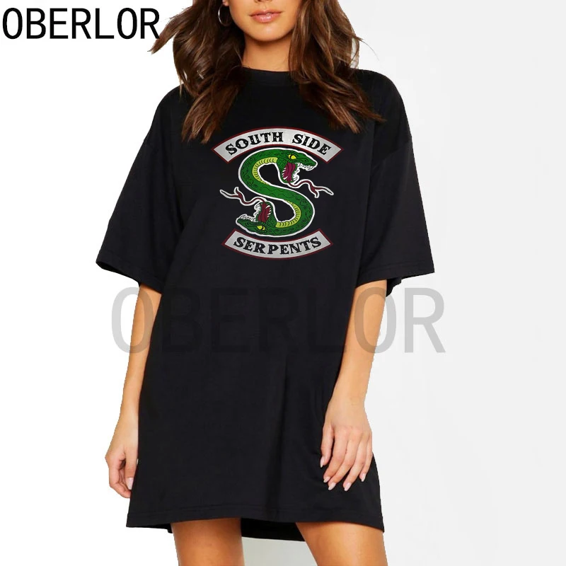 

Hip Hop Hot Riverdale Print Black Dress Harajuku Casual Aesthetic Short Sleeves Women Clothing Hipster Graphic Vestido De Mujer