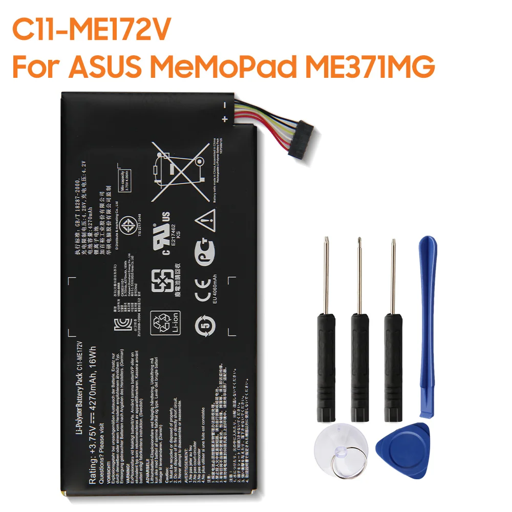

Original Replacement Battery C11-ME172V For ASUS MeMoPad ME371MG k004 ME172V Authentic Tablet Battery 4270mAh