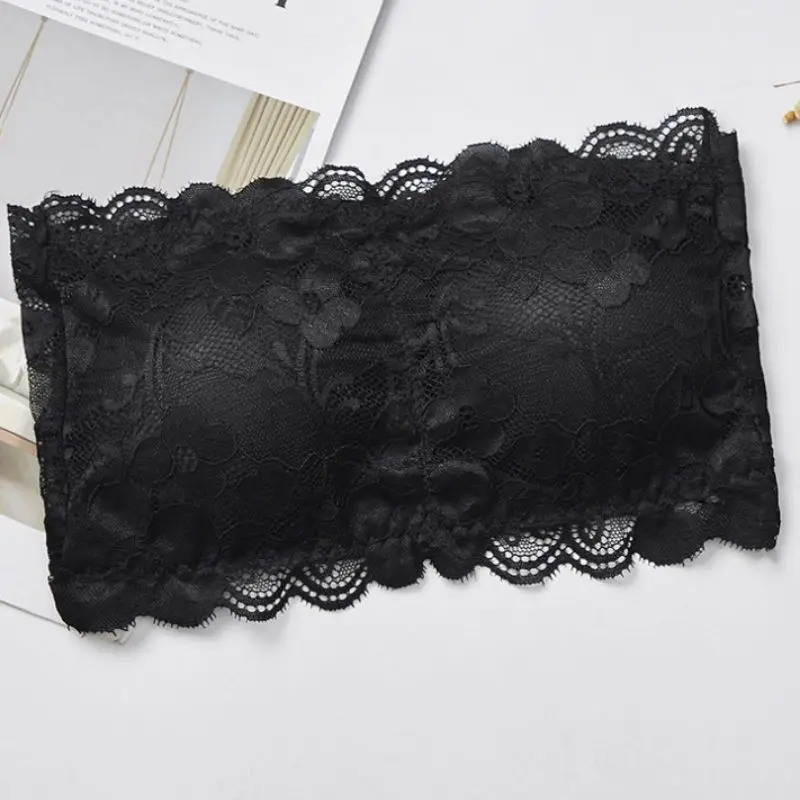 Женский кружевной бюстгальтер сексуальный без косточек сплошной цвет грудь