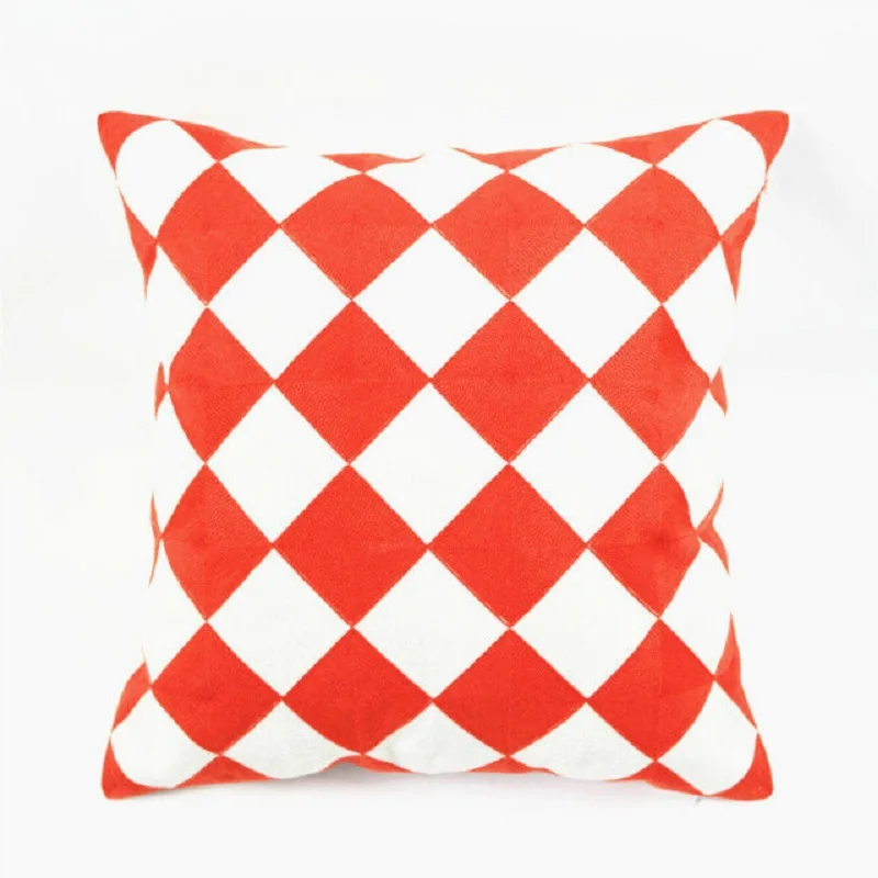 Бесплатная доставка 45X45cm шерстью вышивка Подушка Чехол геометрический домашний