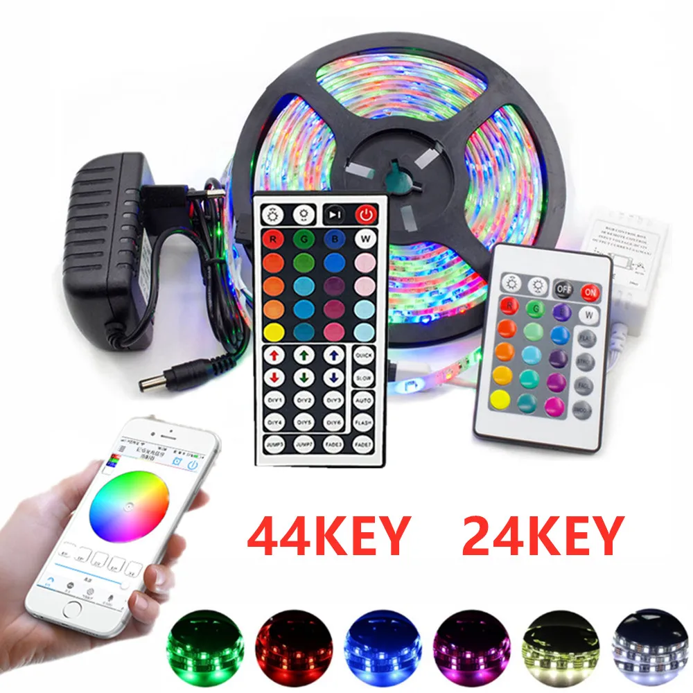 

5m 10m 15m luces LED lights strip RGB 12V light bar SMD 2835 5050 tape waterproof for Party neon Room decoration lights 60LEDs/M