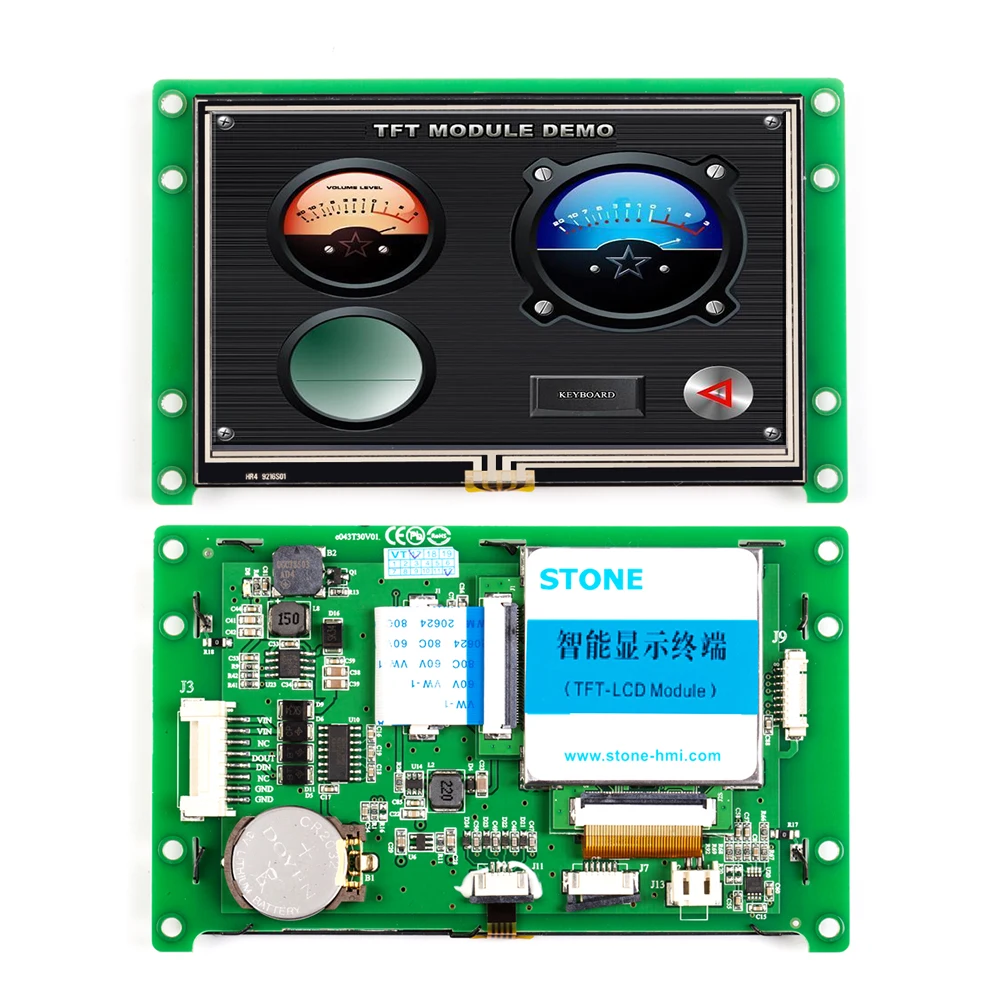 Intelligent 4.3 Inch HMI LCD Monitor 480*272 Display Module with RS232 Interface+CPU Support Any MCU