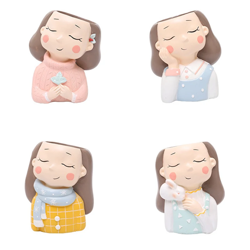 Маленький теплый комплект для девочек 4 шт. смоляные сочные горшки растений