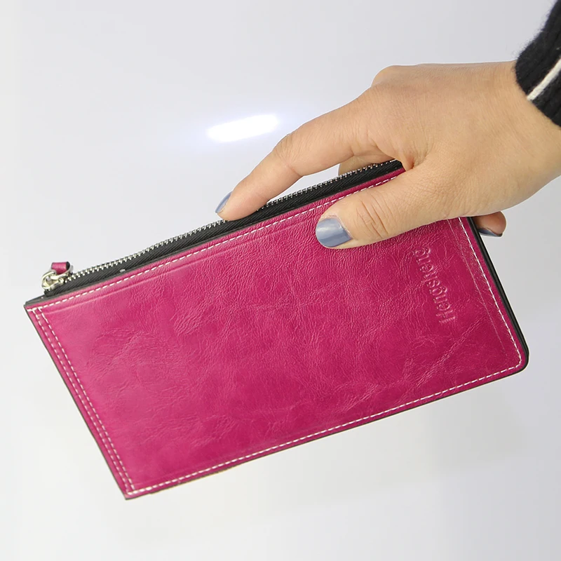 

Baellerry Womens Leather Wallet Zipper Ladies Credit Card Holder Purse Female Long Clutch Coin Card Pockets Wallets Cuzdan W109