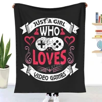 just a girl who loves video games throw blanket sherpa blanket bedding soft blankets