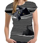 5XL размера плюс Блузки модные новые крутые рубашки для мужчин и женщин 3d Кот Печать с коротким рукавом летние топы рубашка женская