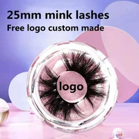 high quality 3d real mink 25mm false lashes luxury makeup 100 siberian mink strip brand custom packaging crystal round box