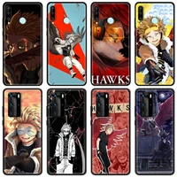 bnha hawks coat anime luxury silicone tpu cover for huawei p10 p20 p30 pro p40 pro plus p smart z 2021 phone accessories case