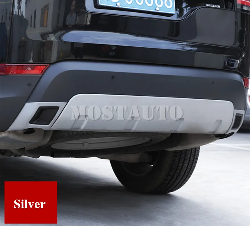 Обшивка для выхлопной трубы Land Rover Discovery 5 LR5 L462 2017 2021 серебристо серый 2 шт.