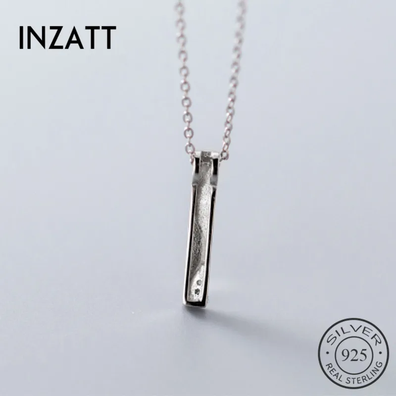 Ожерелье INZATT из настоящего серебра 925 пробы с кулоном в виде геометрической волны