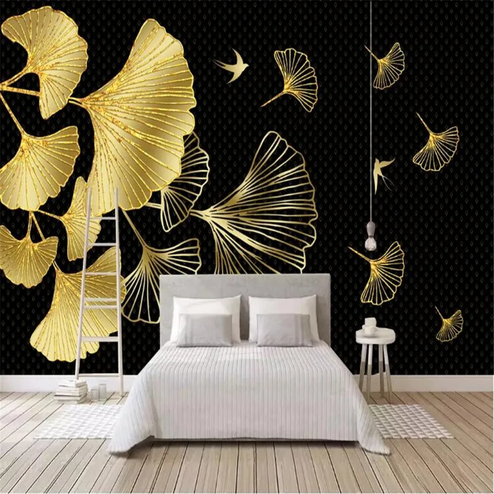 Milofi светильник роскошный высокого класса атмосферный золотой лист гинкго задний