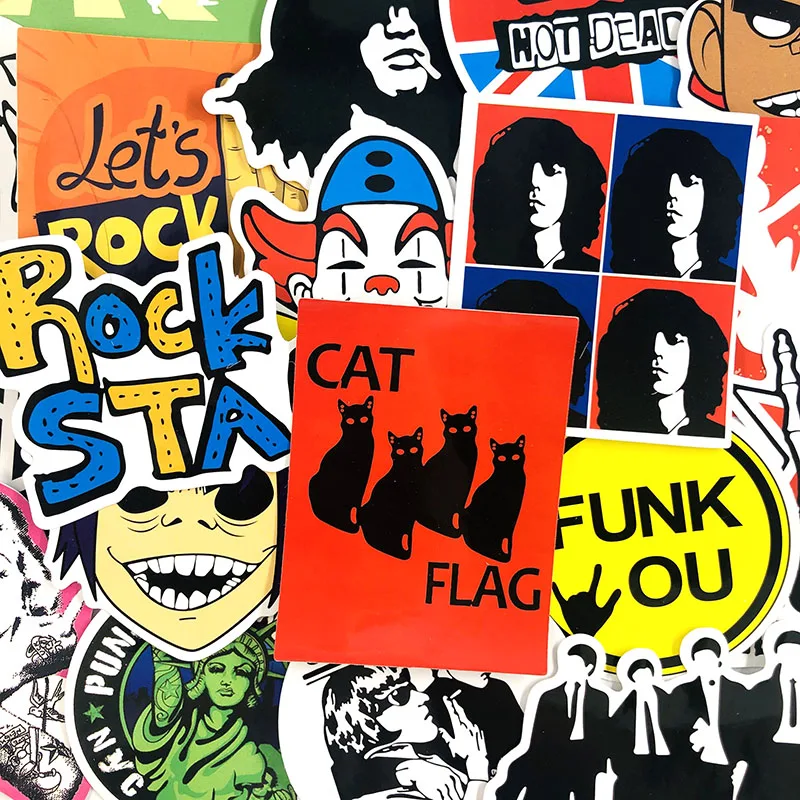 50Pcs/Pack Retro Rock Band Stickers Music Graffiti For Skateboard Luggage Laptop Car Motorcycle Decal Pegatinas | Игрушки и хобби