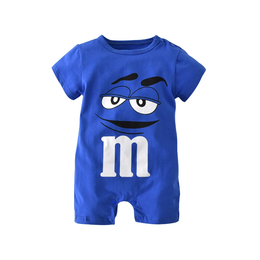 Детский комбинезон с коротким рукавом мультяшным принтом| |
