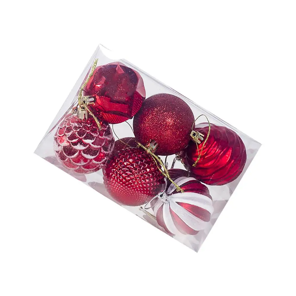 Decorative ball 12 шт ПВХ Коробочные шары Рождественская подвеска Рождественская елка 6 см шар-безделушка подвесное украшение для домашней вечеринки декор красный, золотой, синий@ 40 - Цвет: Decorative ball