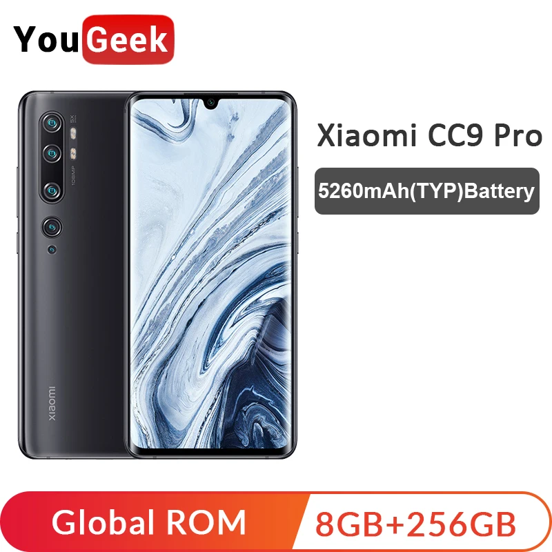 Xiaomi Mi CC9 Pro 8 Гб 256 ГБ 108 МП пента камера Смартфон Snapdragon 730G Восьмиядерный 5x