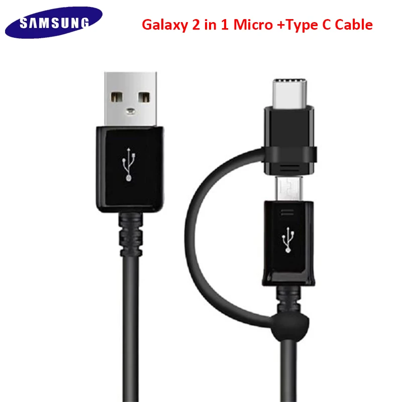 Кабель Samsung 2 в 1 с Micro USB Type-C для быстрой синхронизации данных кабель Galaxy S21 S20 Ultra S10