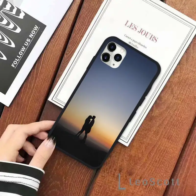 

Couple sweet beautiful back view sunset Phone Case for iPhone 11 12 pro XS MAX 8 7 6 6S Plus X 5S SE 2020 XR Soft silicone