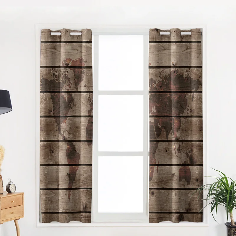 Деревянная винтажная карта мира современные оконные шторы для гостиной спальни