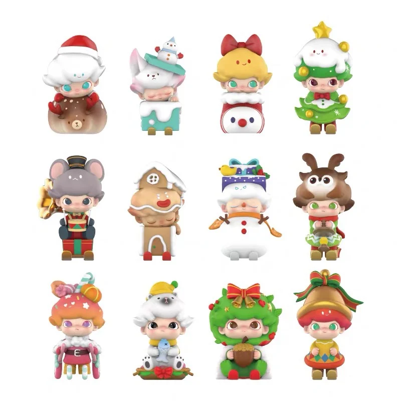 Pop Mart DIMOO 2020-caja ciega de la serie de Navidad, juguetes, modelo de estilo, figura de Anime bonita, caja de regalo sorpresa-5