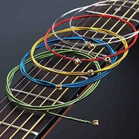 6pcsset acoustic guitar strings rainbow colorful guitar strings e a for acoustic folk guitar classic guitar multi color
