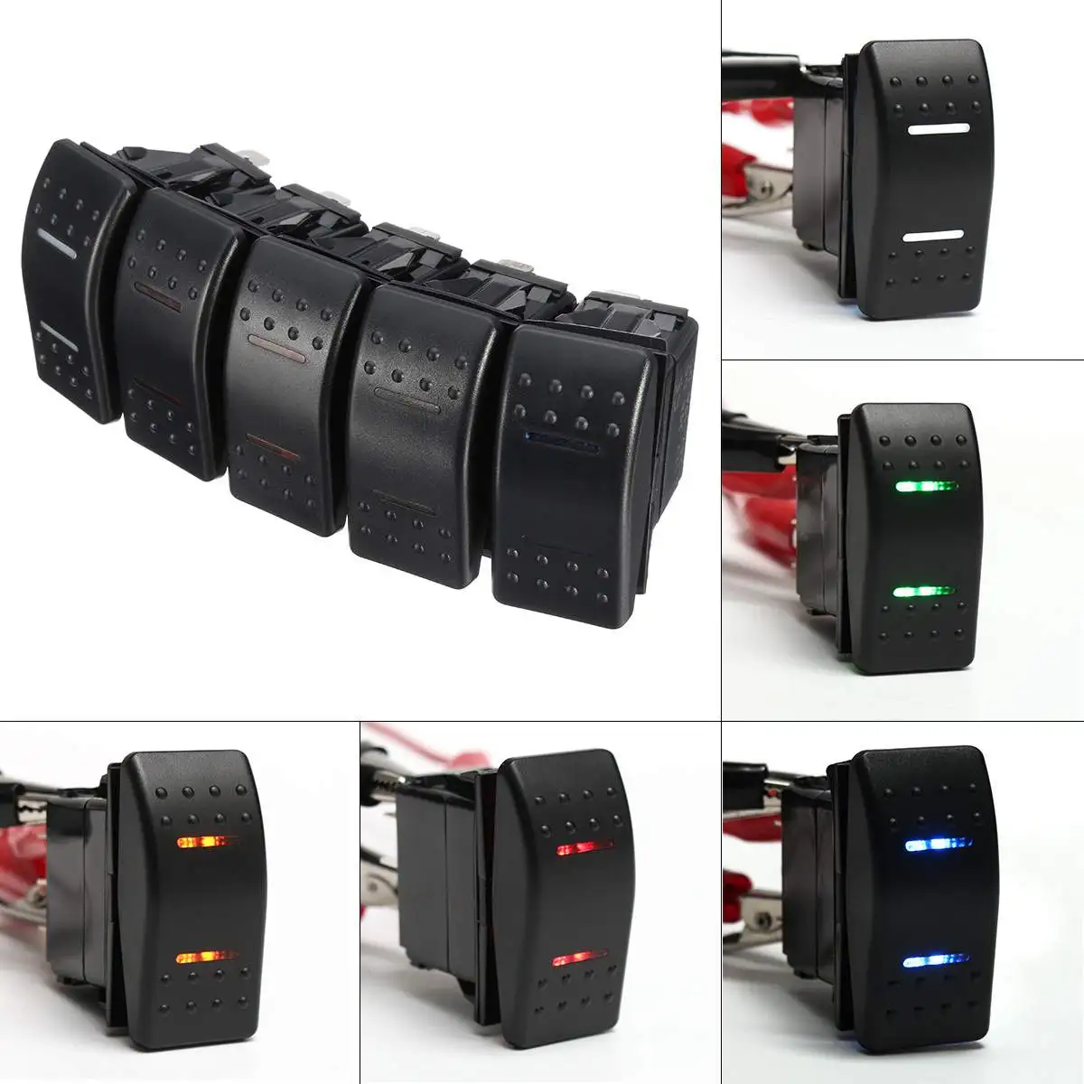 12v 24v светодиодный судовые переключатели 7 контактов DPDT ON-OFF-ON 2 Фары тумблер RV